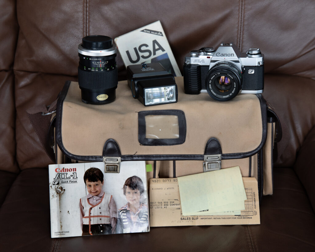 Canon AL-1 Camera, Bag, Lens, Receipt-1983