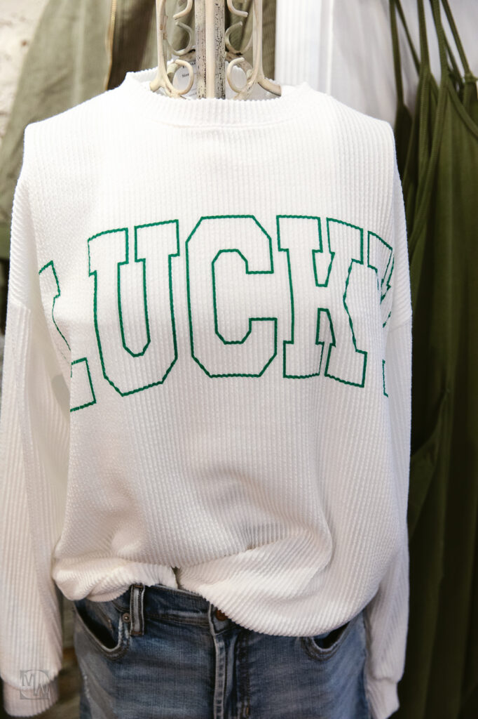 woman's lucky sweater